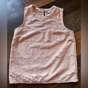 Lined sleeveless lace top